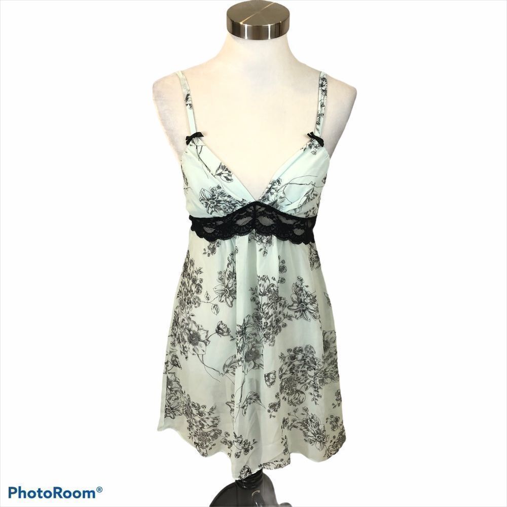 Apt 9 Tiffany Blue and Black Sexy‎ Nightgown Small
